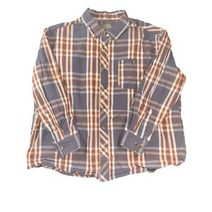 C.E. Schmidt Workwear Shirt Mens 3XL Gray Orange Plaid Button Front Casual